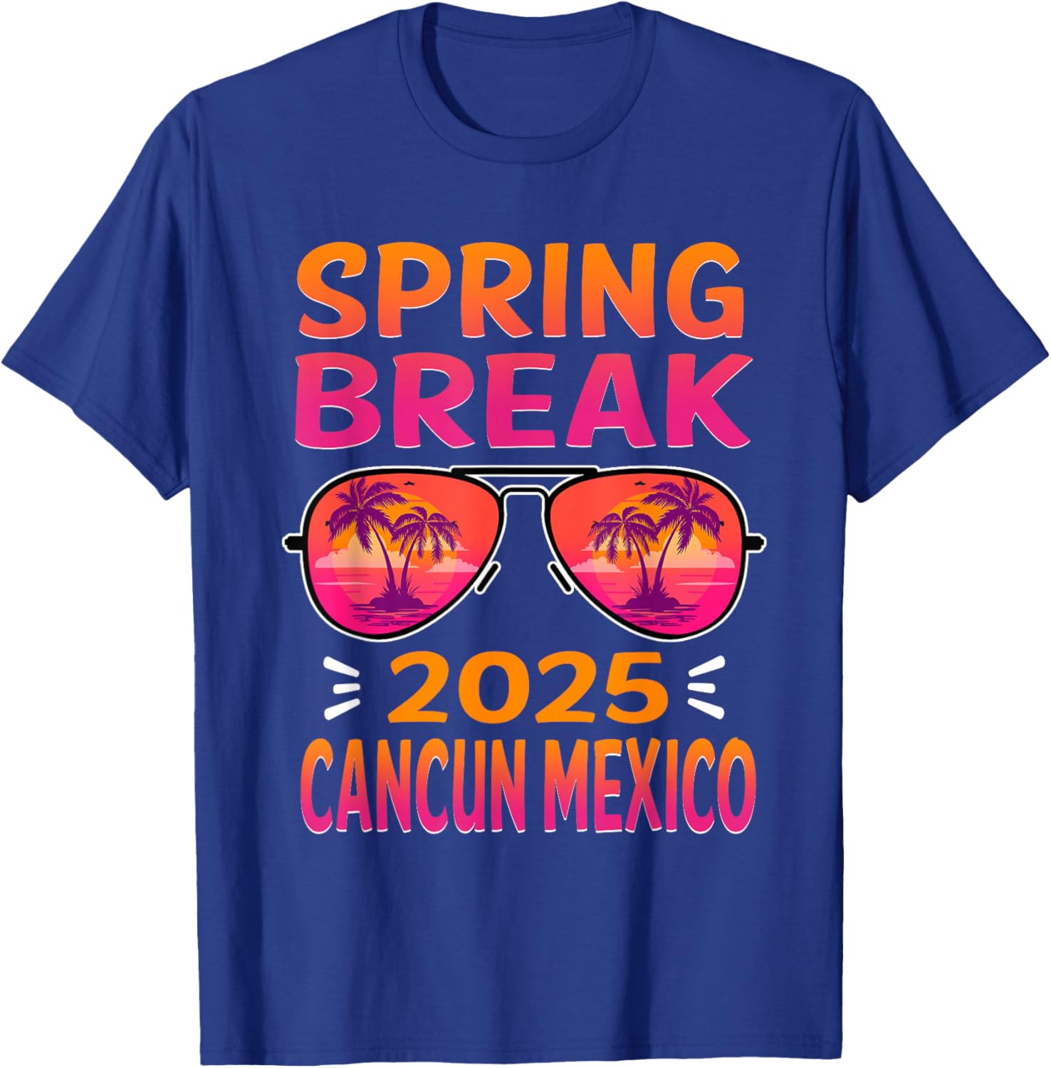 Retro Beach Vacation T-Shirt with Spring Break Cancun Sunglasses 2025 - 5