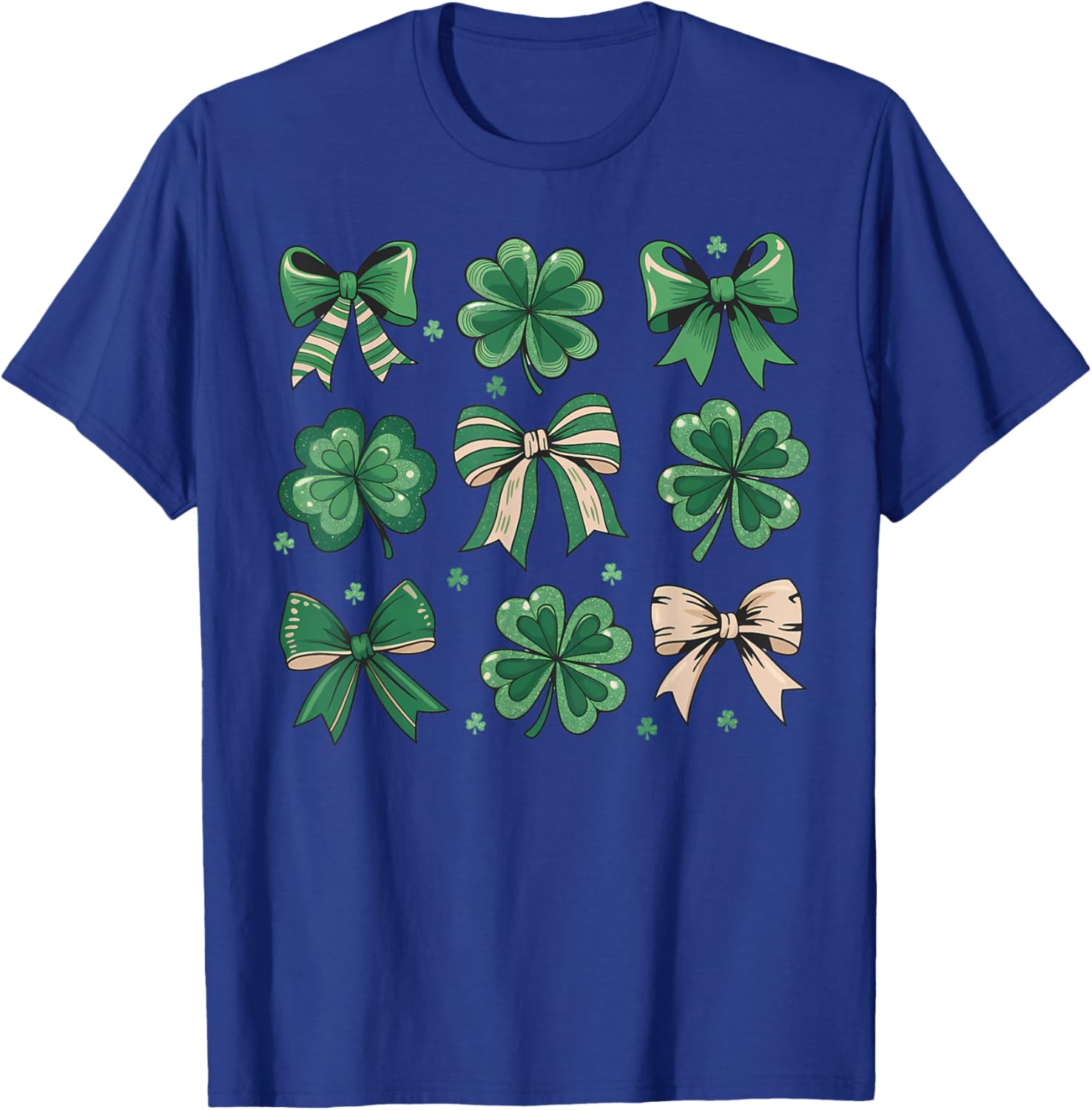 Cute Retro St Patricks Day Shamrock Bow T-Shirt for Festive Fun - 4