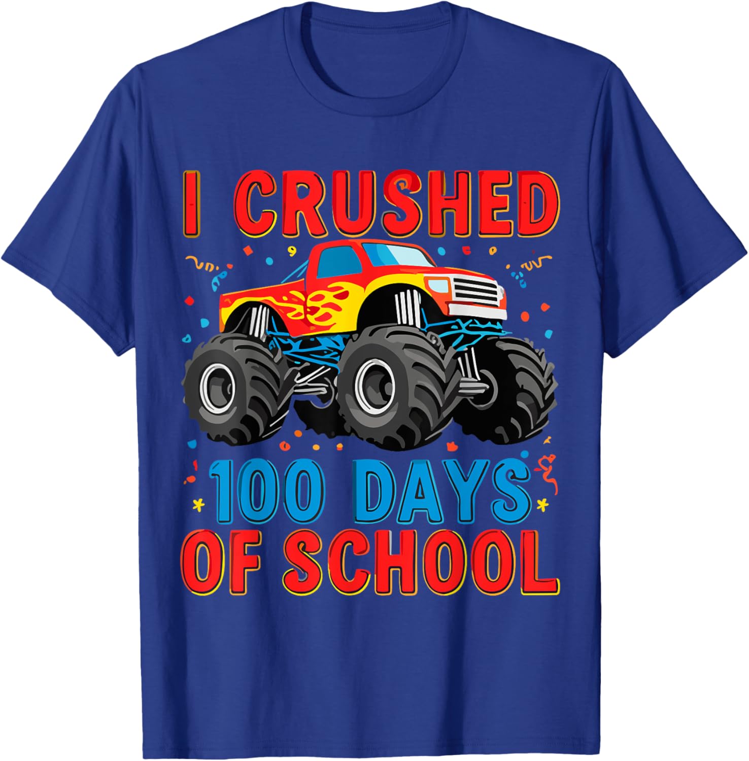 100 Days of School Monster Truck T-Shirt for Boys Fun School Spirit Gear - 4