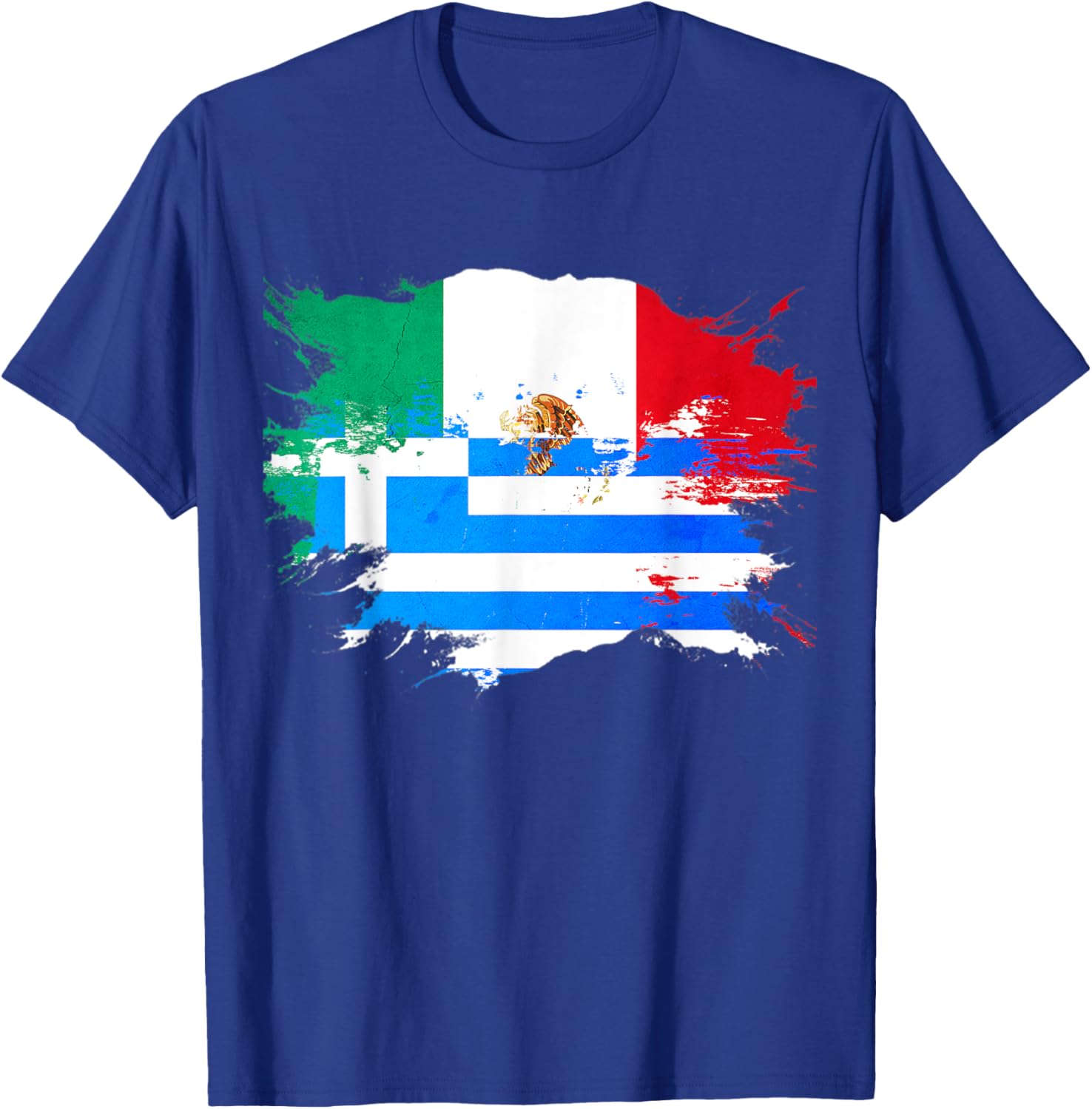 Mexican and Greek Heritage Flag T-Shirt for Proud Celebrations - 4