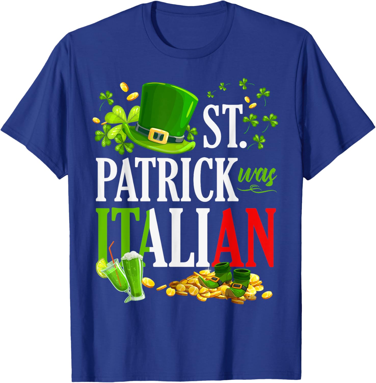 Vintage St Patrick Was Italian Clover Graphic T-Shirt for St Patricks Day - 22