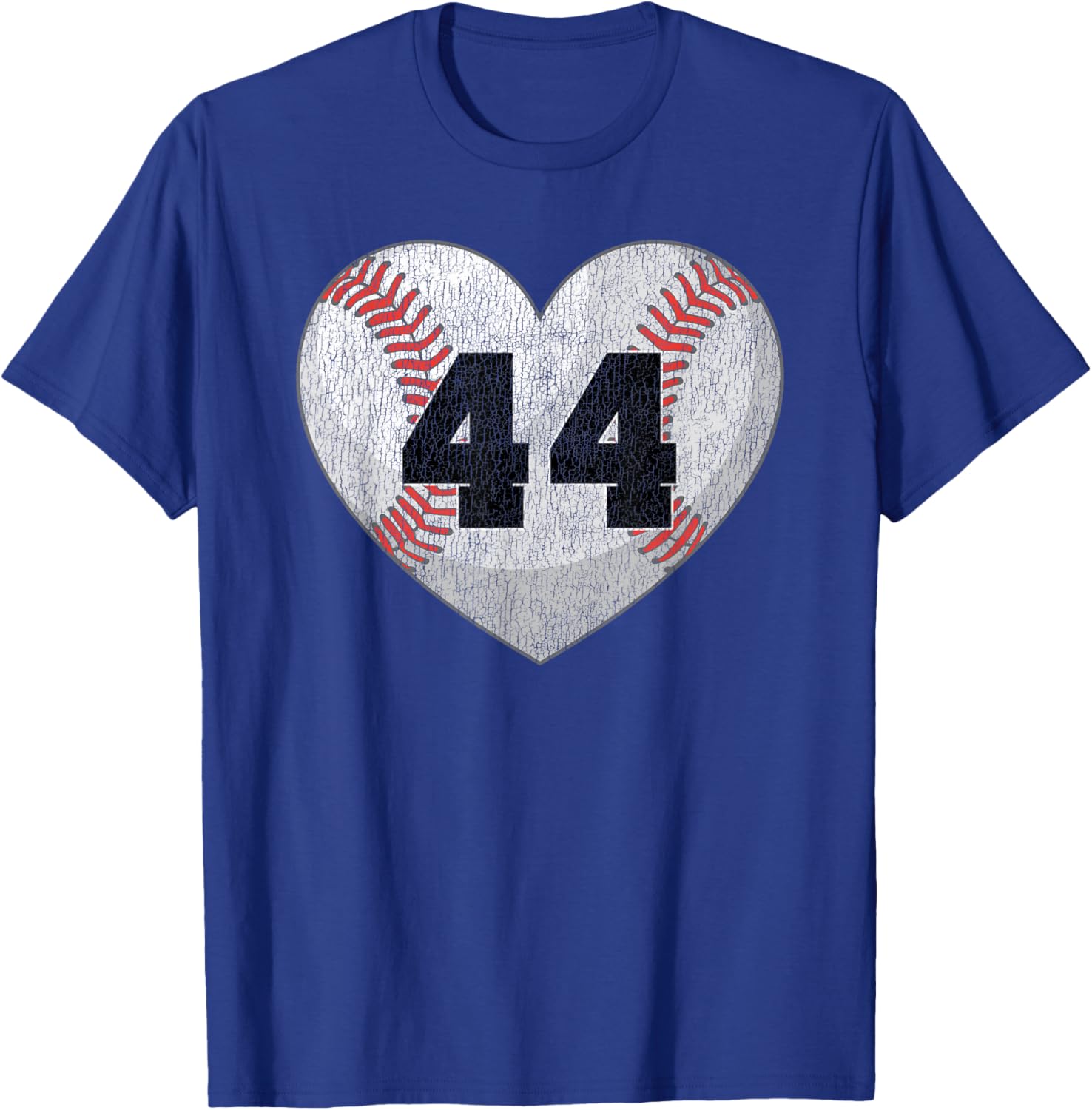 Cute Baseball Number 44 Distressed Heart T-Shirt for Baseball Moms - 12