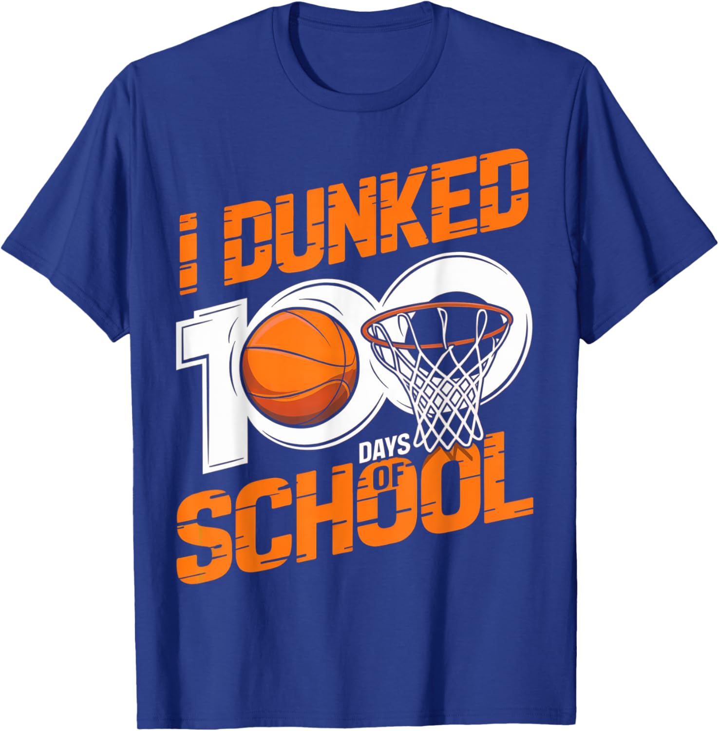 100 Days of School Basketball T-Shirt Fun Design for Kids - 1