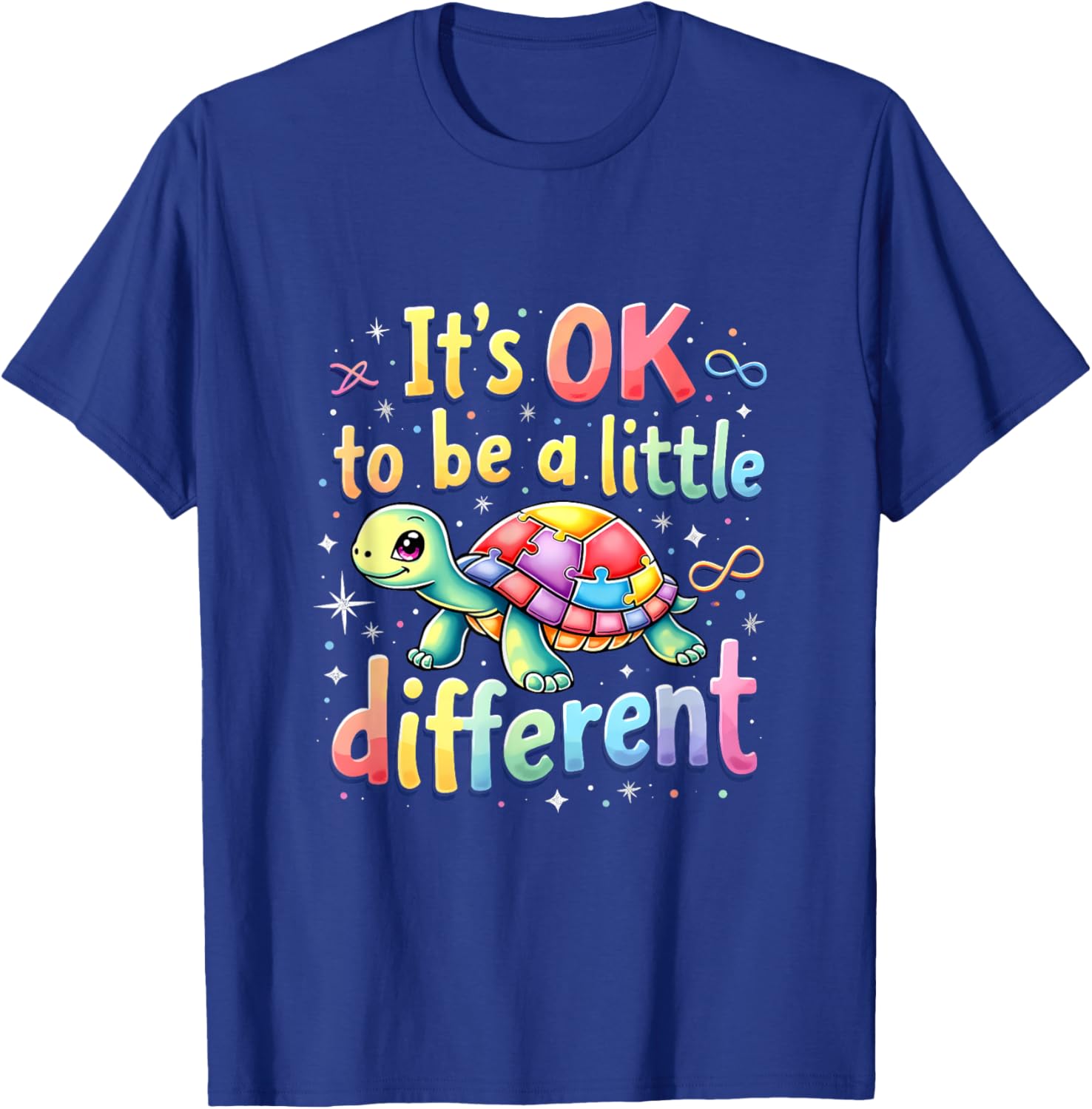 Autism Awareness Turtle T-Shirt It's Okay to Be Different Fun Tee - 20