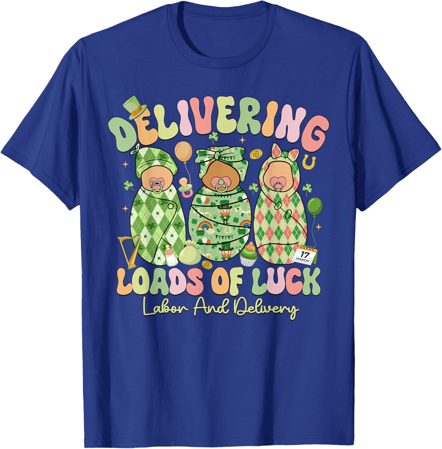 Lucky St Patricks Day Labor and Delivery T-Shirt for Moms to Be - 9