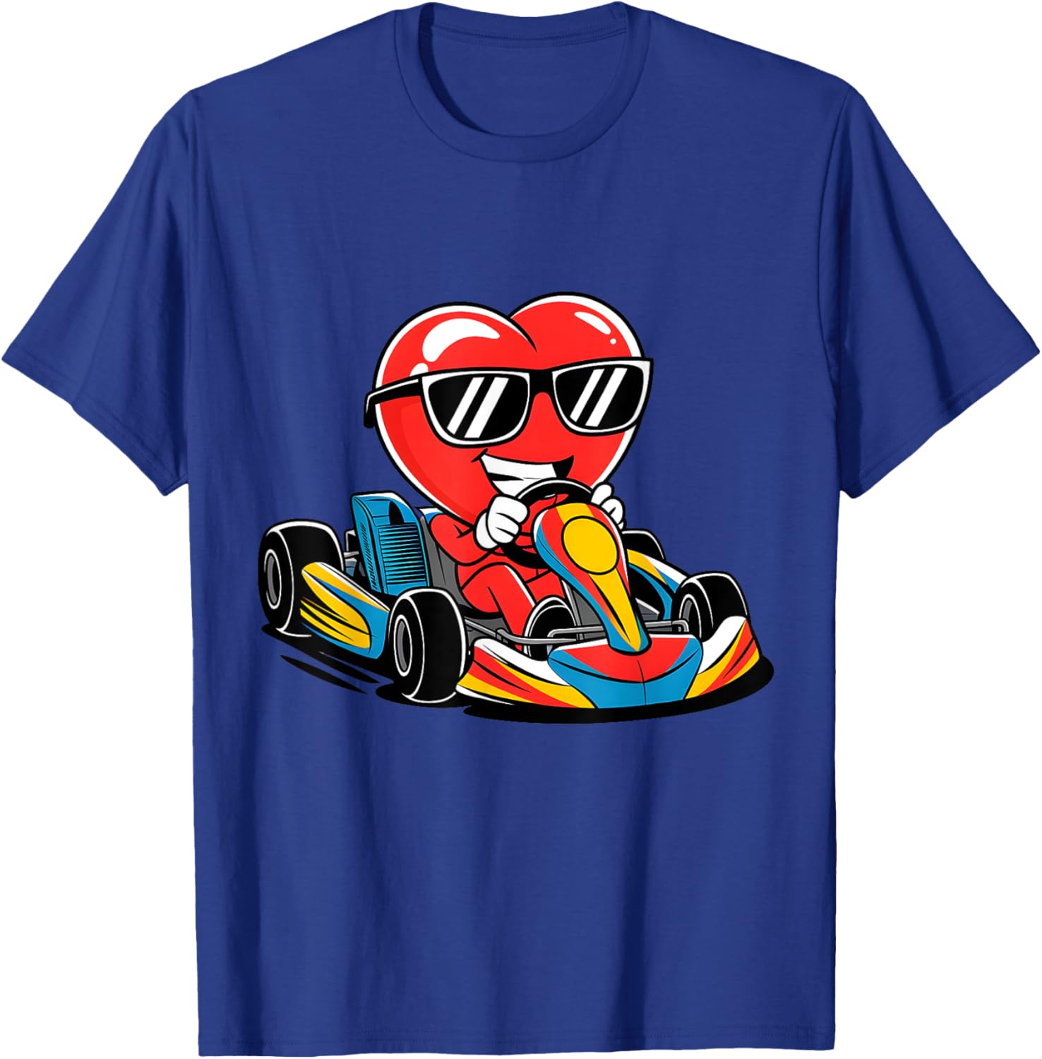 Heart Racing Go-Kart Valentine's Day T-Shirt for Boys and Girls - 15