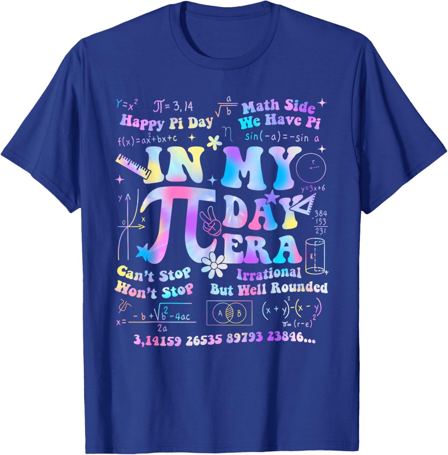 In My Pi Day Era Tie Dye T-Shirt for Math and Science Lovers - 9