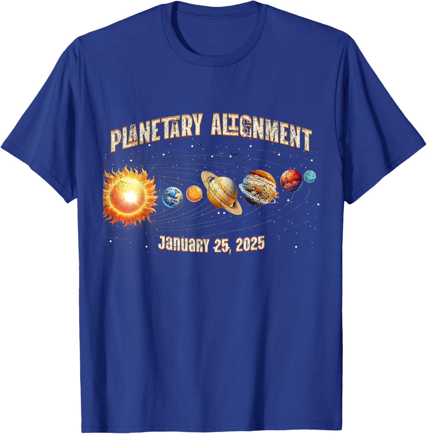 Vintage Planetary Alignment Memory T-Shirt for January 25 2025 Events - 17