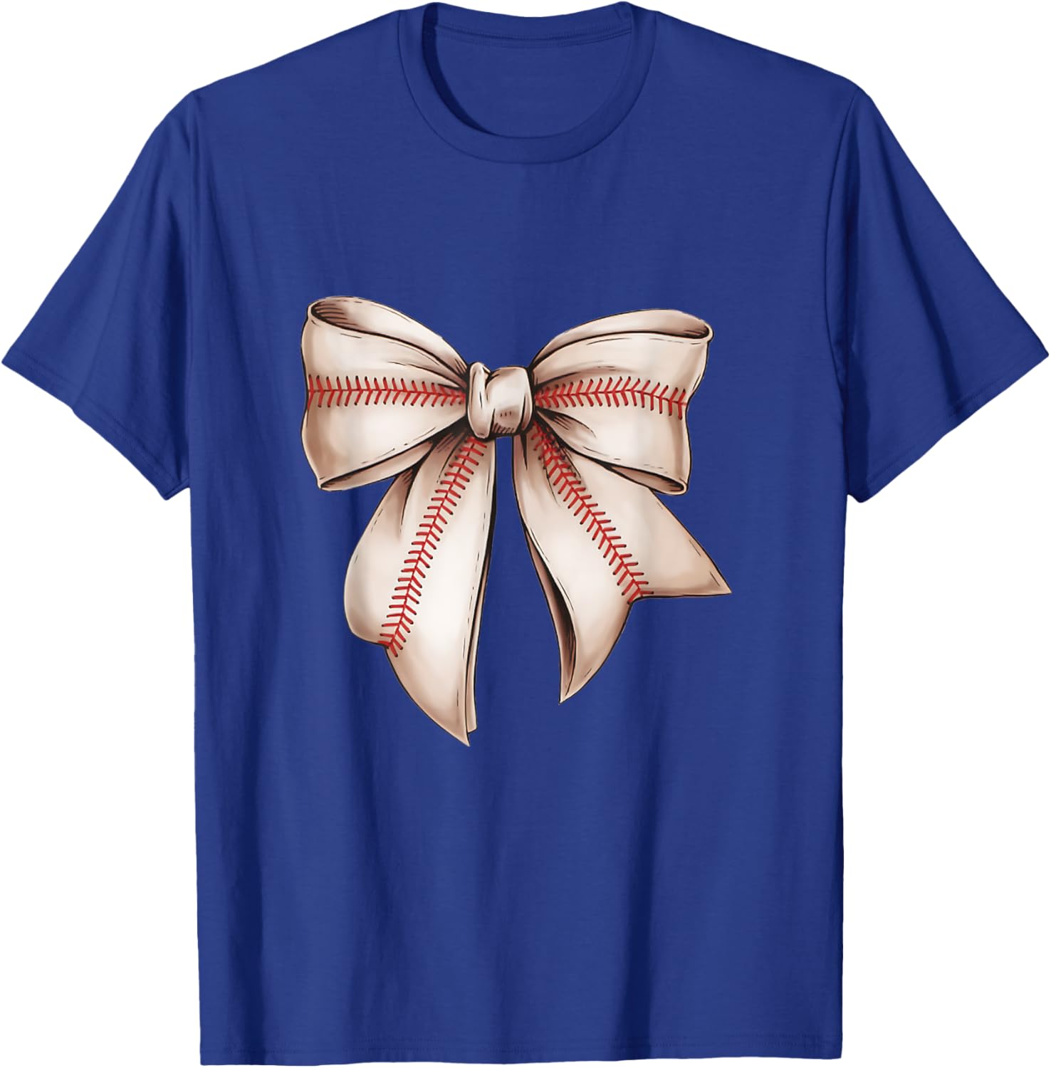 Retro Baseball Bow T-Shirt for Sports Lovers, Fun Sublimation Design - 5