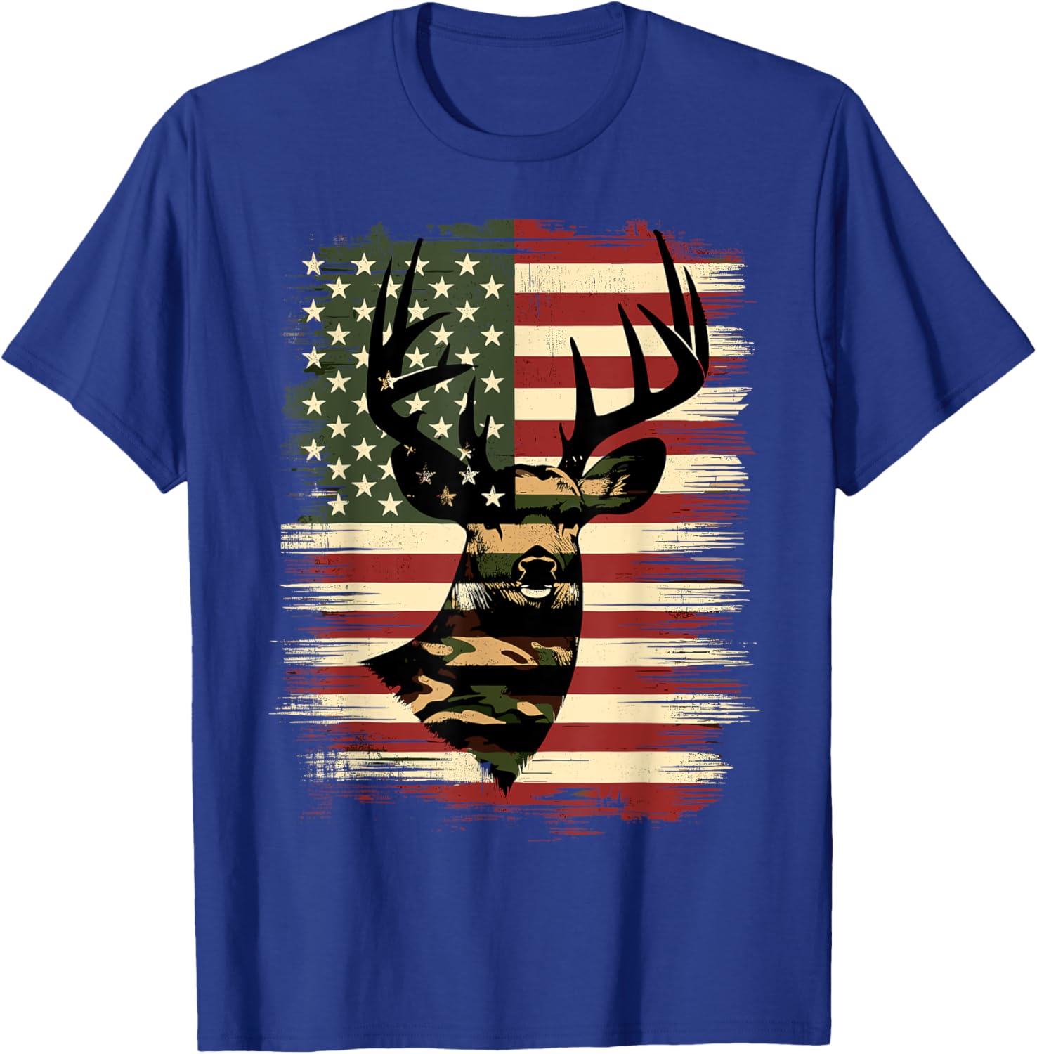 Camo American Flag Deer Hunter T-Shirt for Outdoor Lovers and Adventurers - 2