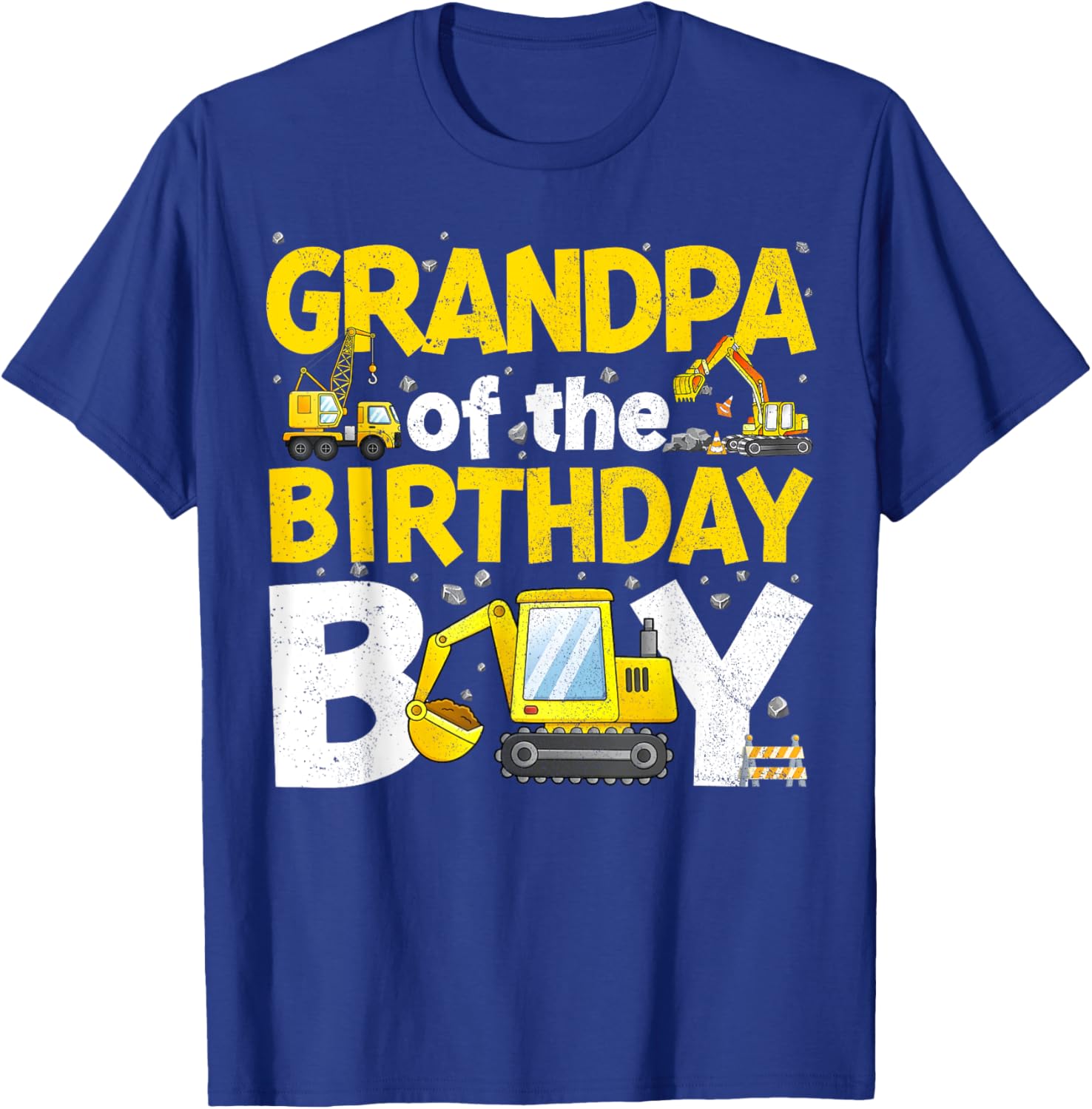 Grandpa Of The Birthday Boy Construction Family Party T-Shirt Gift - 9