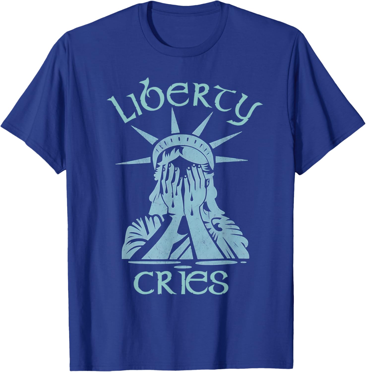 Statue of Liberty Headache Disgust Cry T-Shirt for American Pride - 11