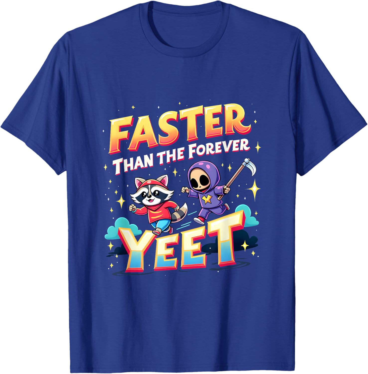 Faster Than The Forever Yeet Funny Raccoon Sloth T-Shirt for Fun Lovers - 4
