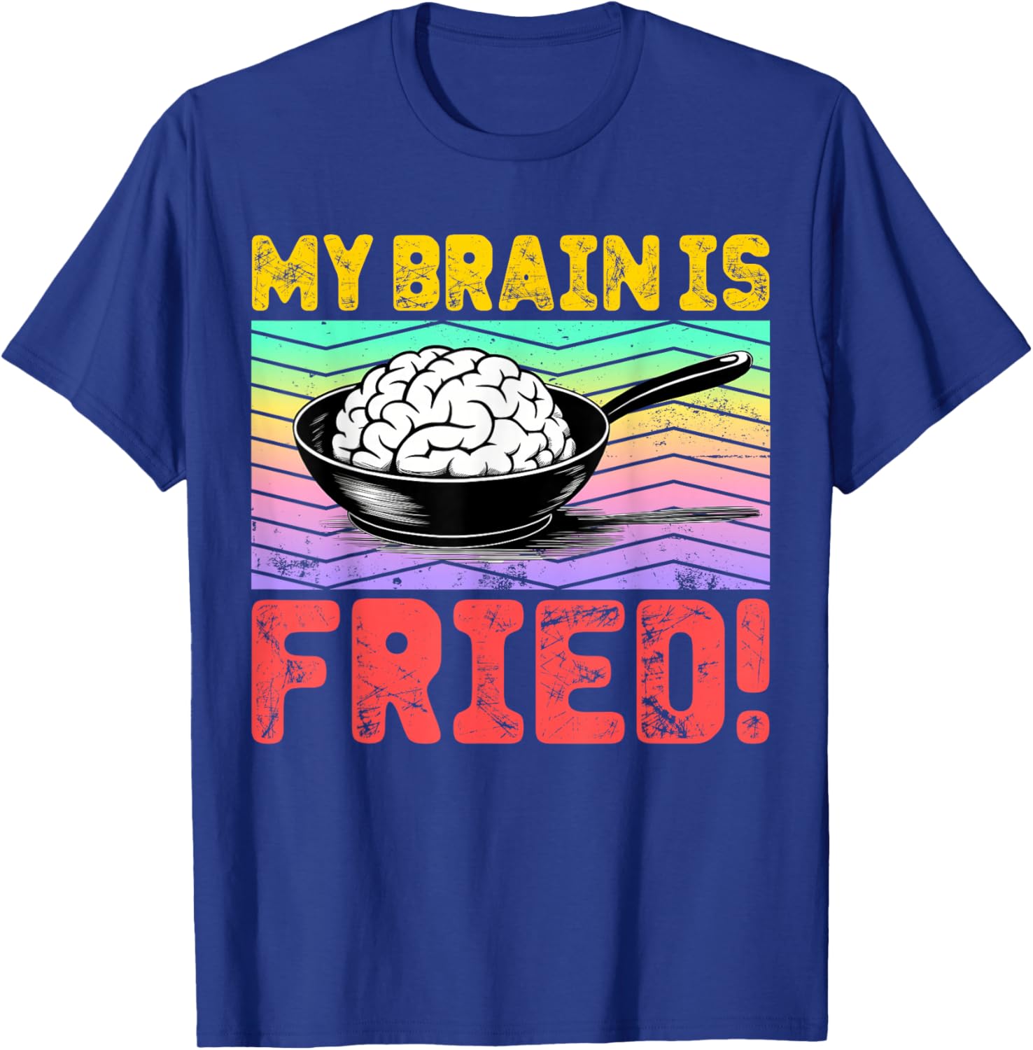 Cartoon Brain Fried Stress Relief T-Shirt for Fun and Relaxation - 5