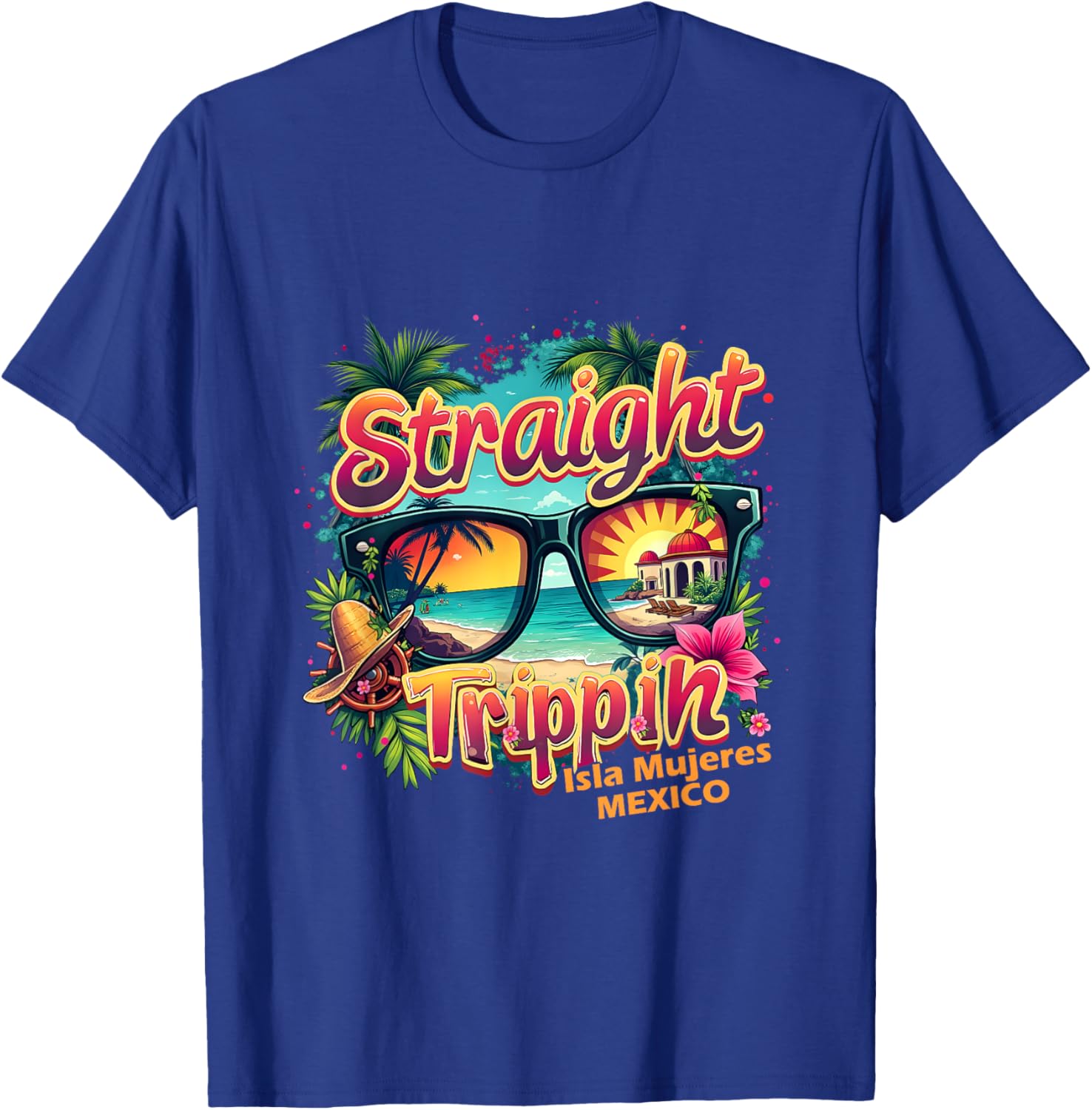 Isla Mujeres 2025 Retro Straight Trippin T-Shirt for Vacation Fun - 5