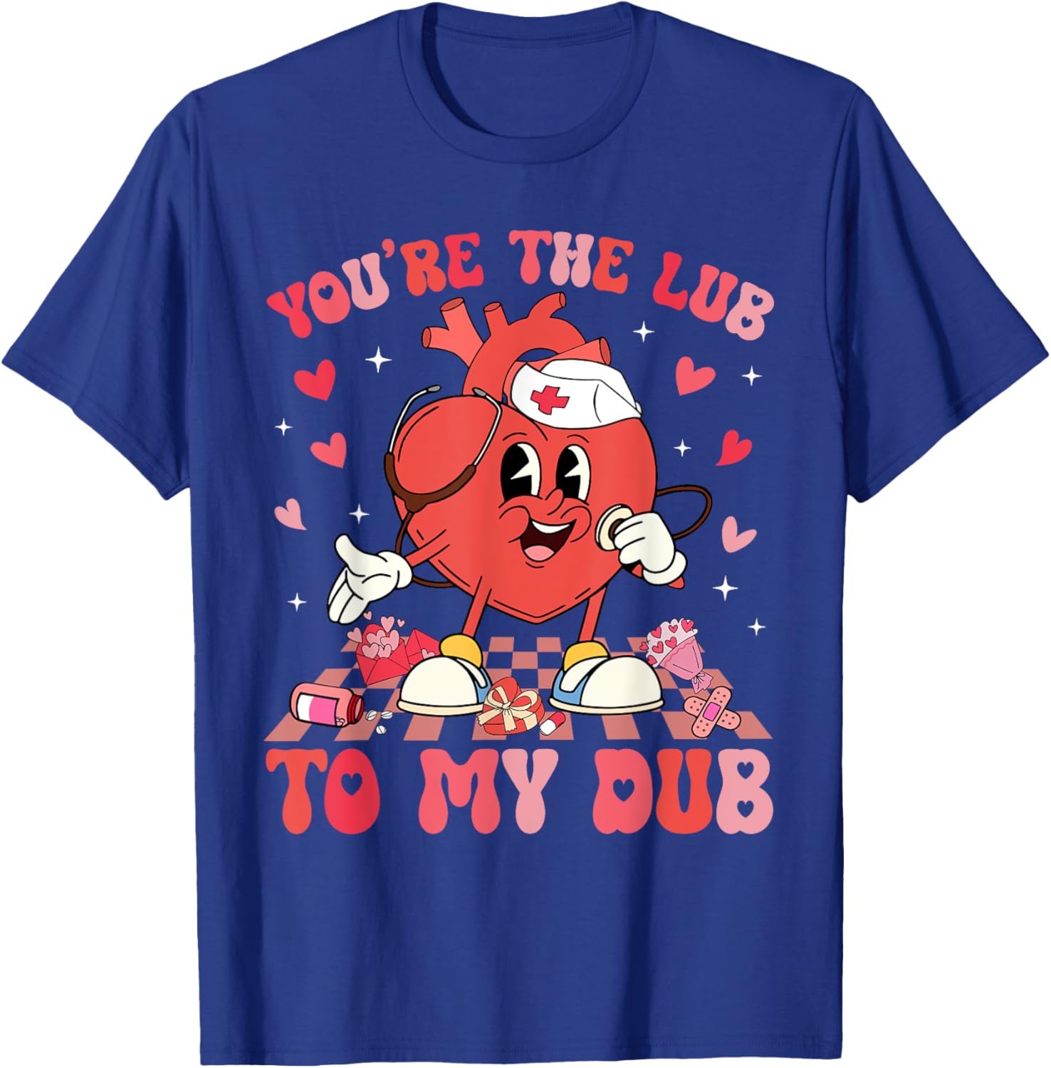 Valentine Retro You're The Lub To My Dub CVICU Nurse T-Shirt Gift - 1