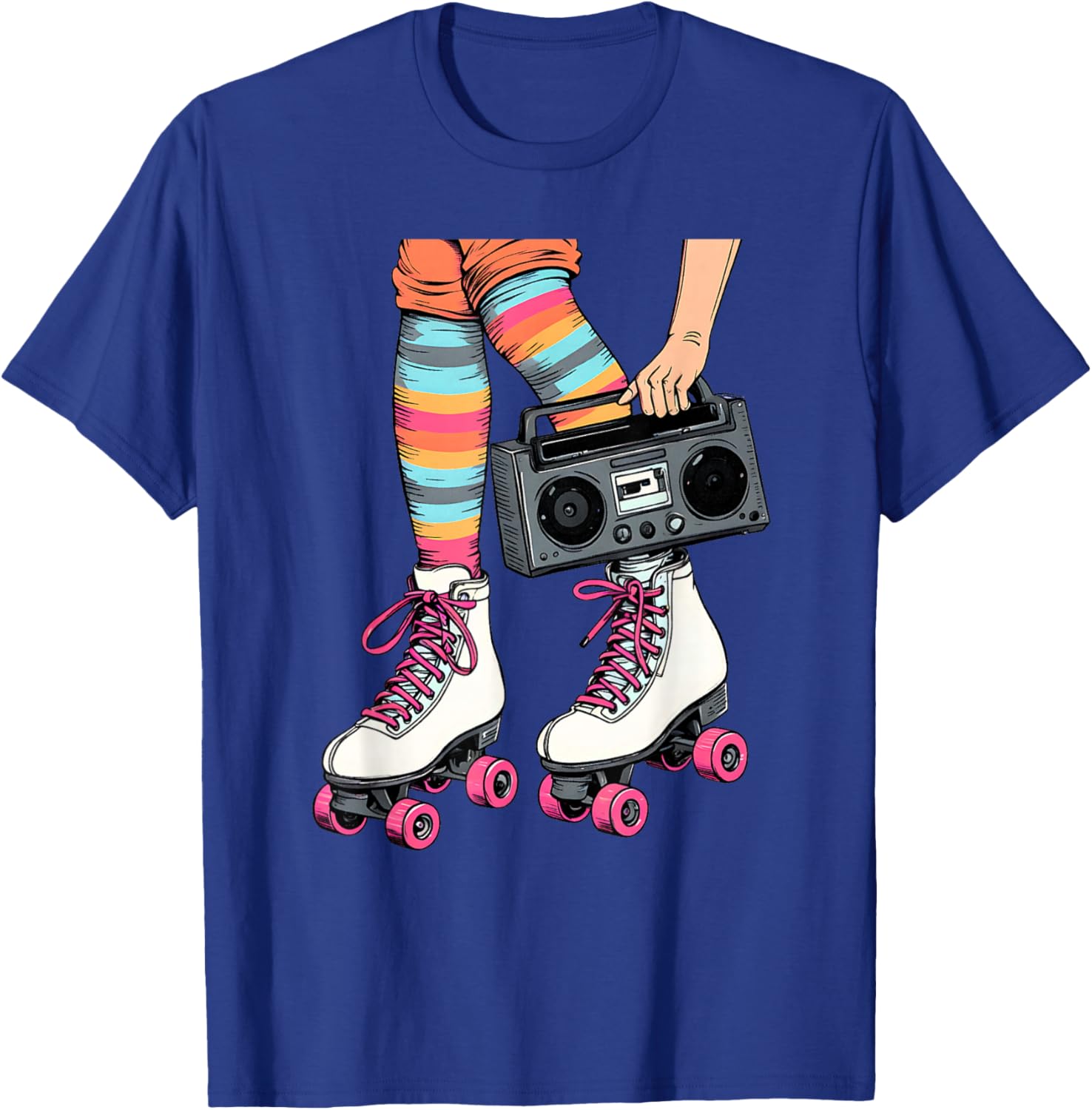 Retro Rollerskates Boombox T-Shirt for Fun 80's 90's Girls Vibes - 13