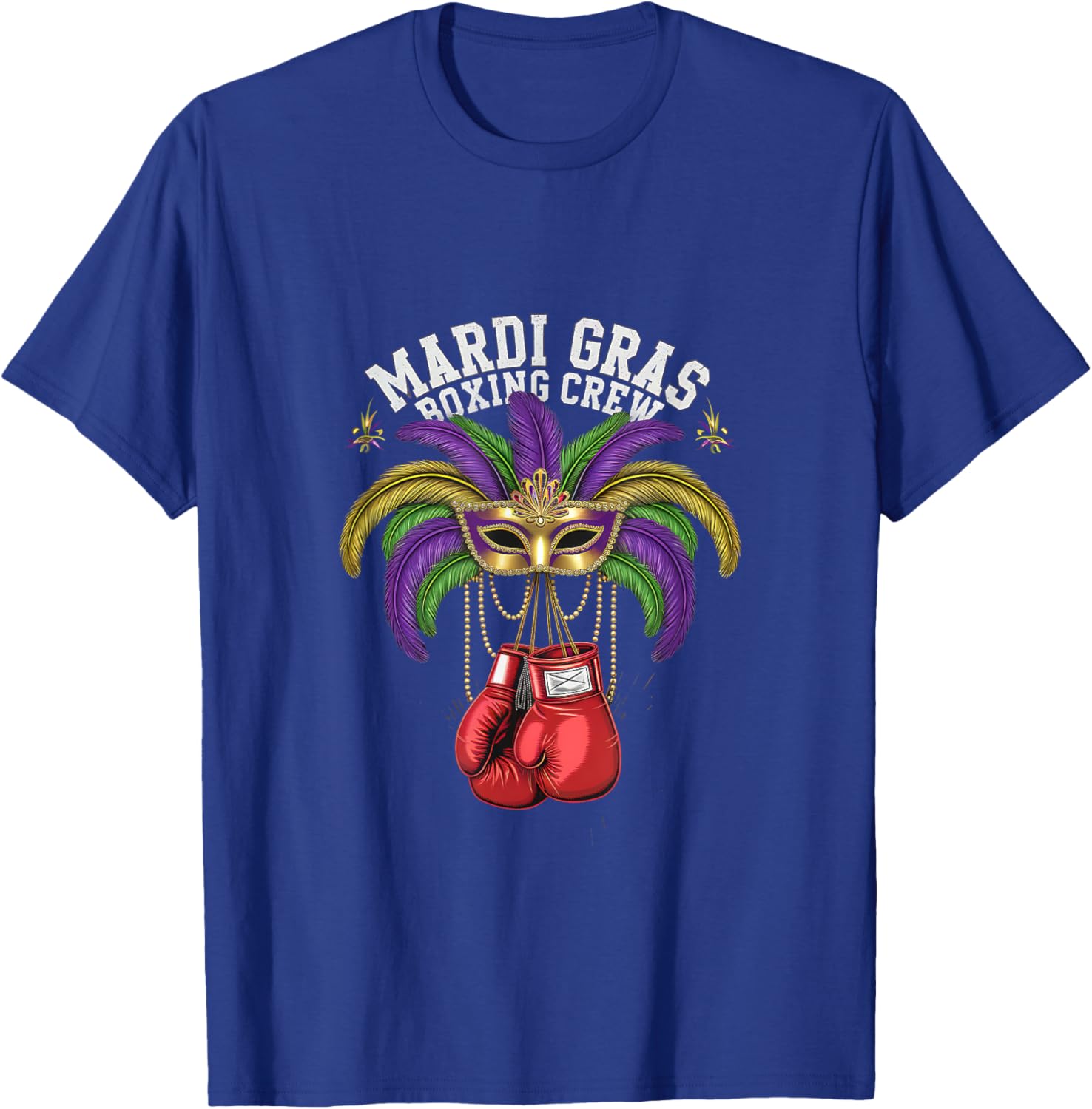 Mardi Gras Masquerade Boxing Crew T-Shirt for Festive Celebrations - 10