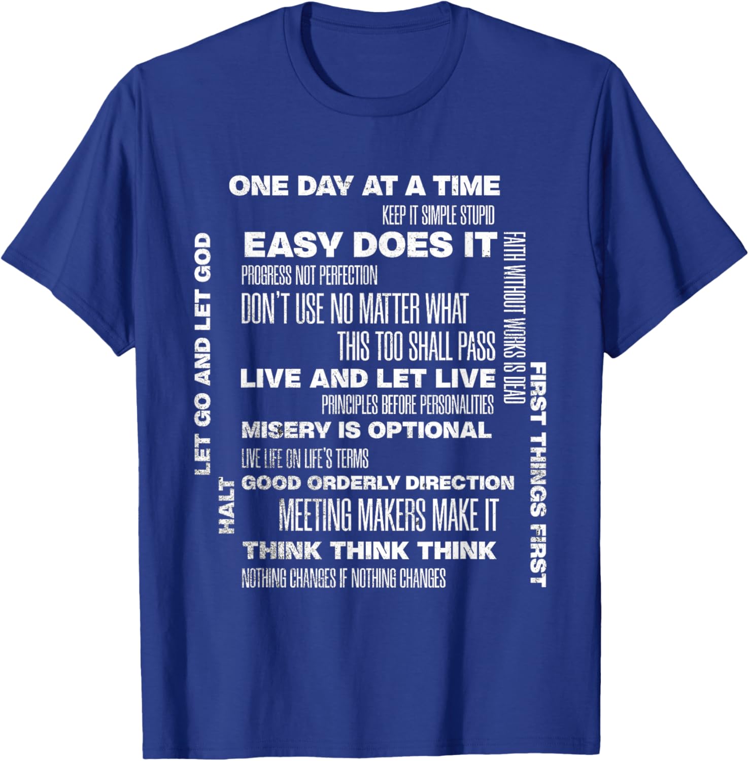 One Day At A Time Inspirational Recovery Sobriety Anniversary T-Shirt - 21