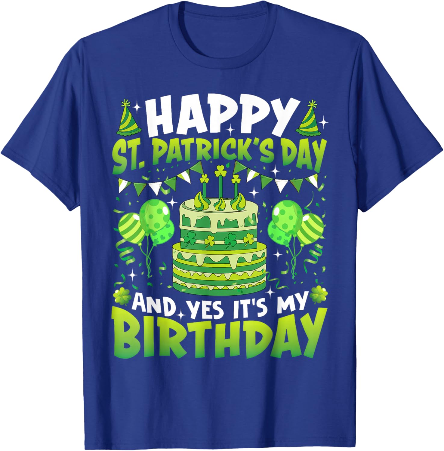Happy St Patrick's Day Birthday T-Shirt for Kids and Adults - 1