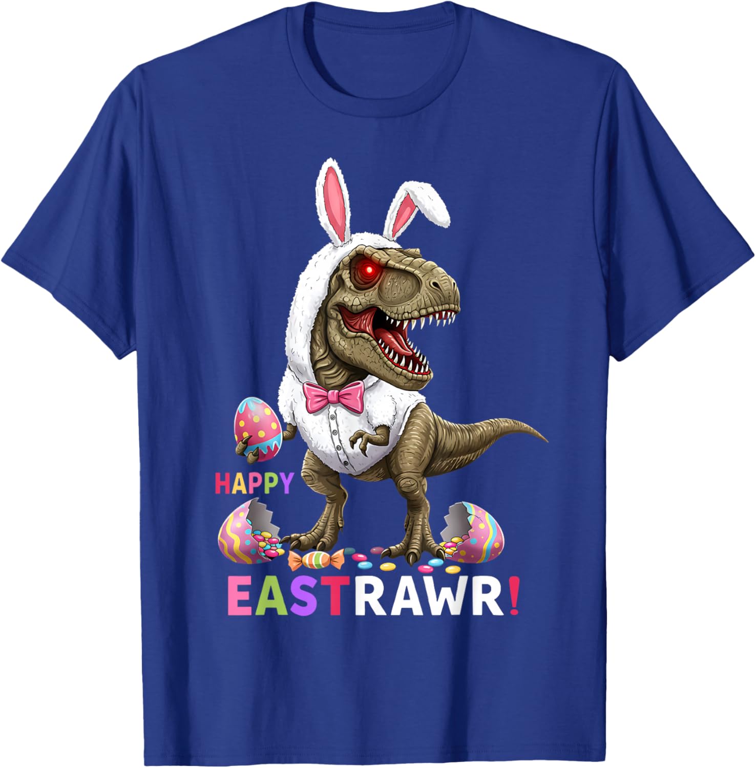 Happy Eastrawr T Rex Bunny Candy Egg Costume T-Shirt for Easter Fun - 8