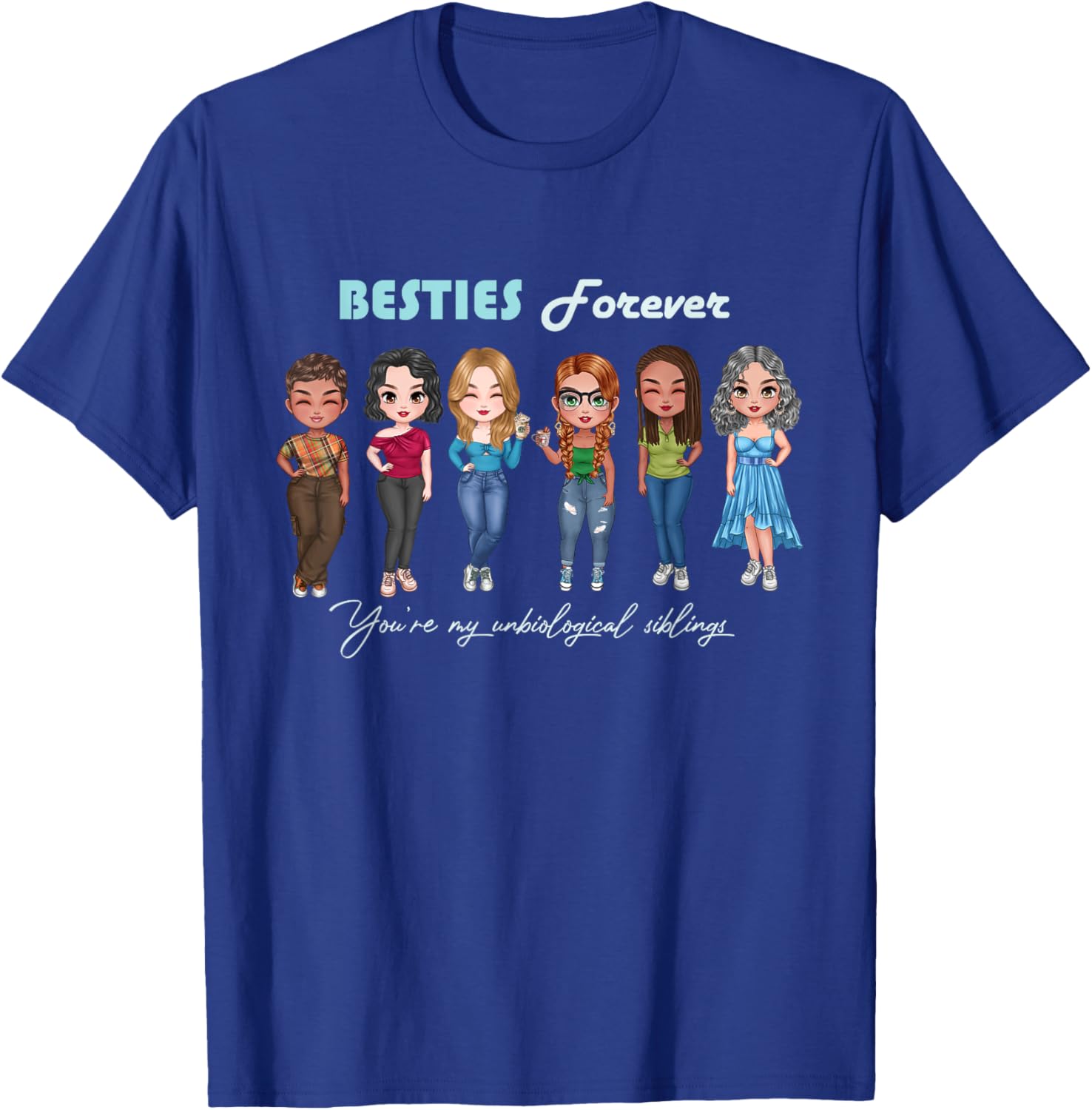 Chibi Best Friends T-Shirt for Unbiological Sisters and Siblings - 4