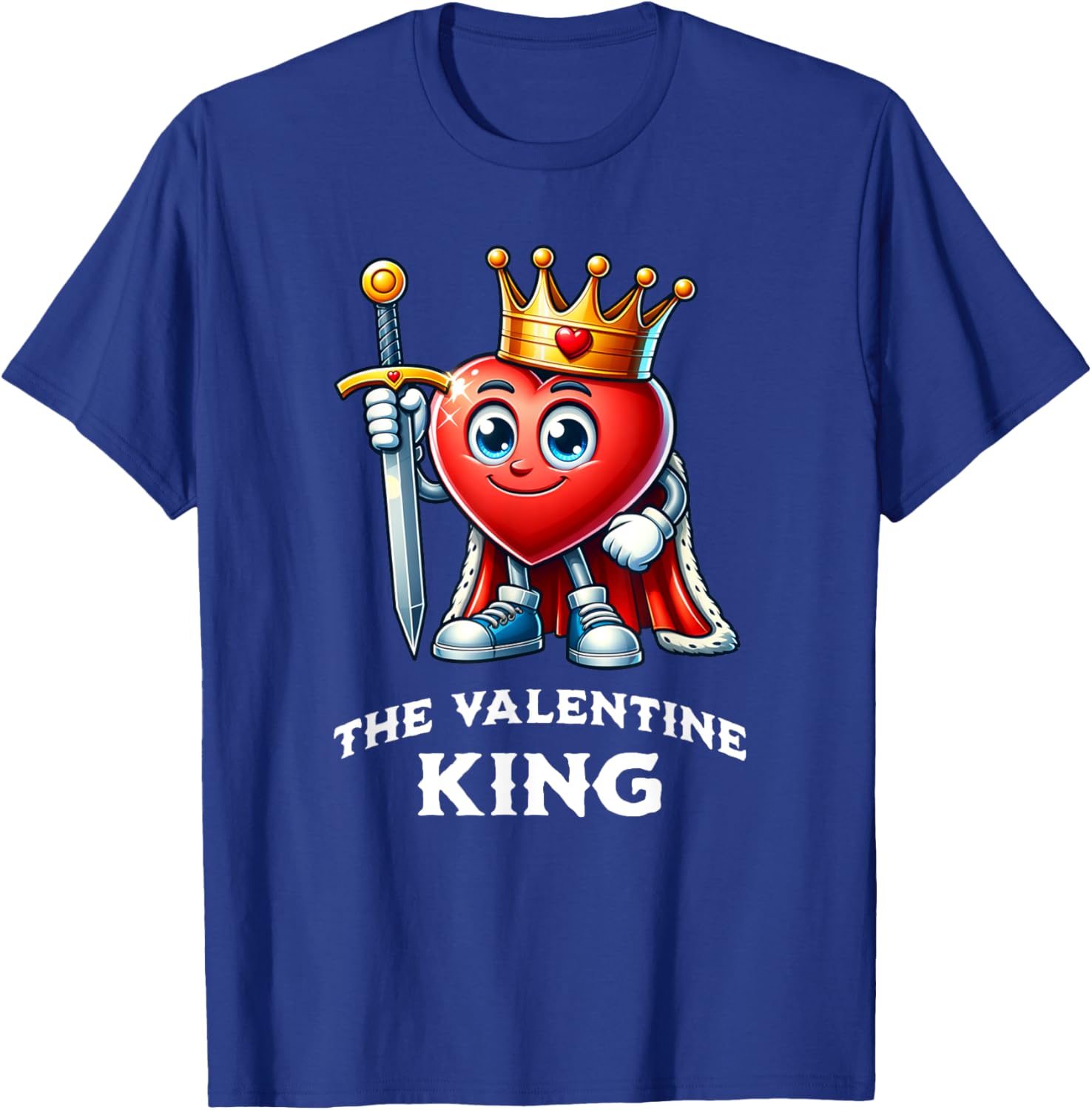Funny Valentine's Day King Heart Graphic T-Shirt for Men and Boys - 3
