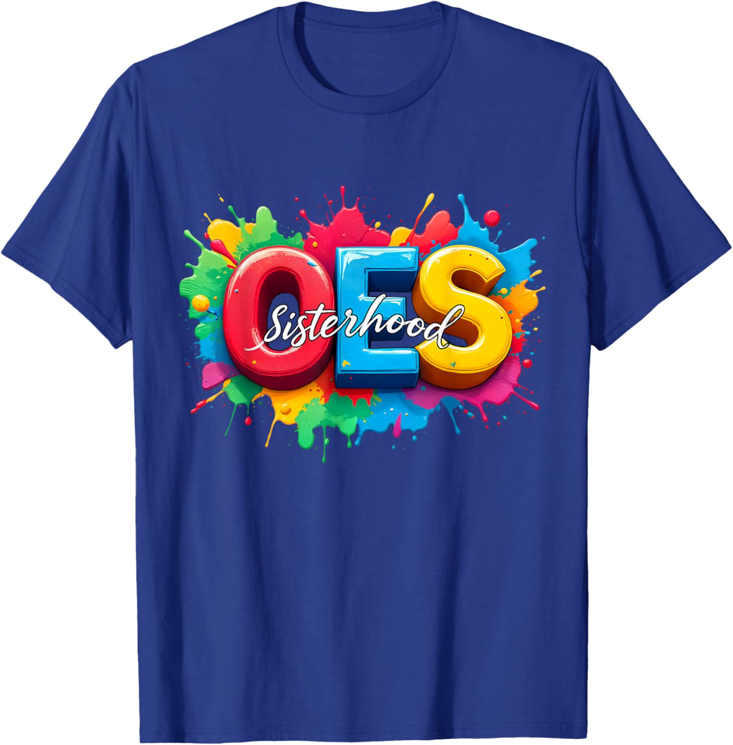Colorful OES Sisterhood Watercolor T-Shirt for Eastern Star Fans - 3