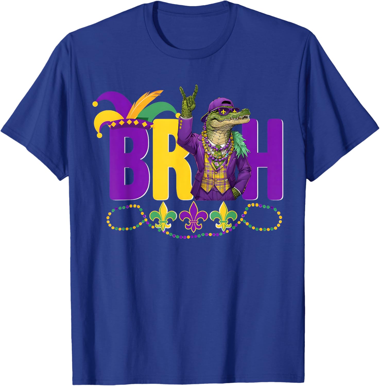 Bruh Mardi Gras Alligator Funny Meme T-Shirt for Boys and Teens - 5