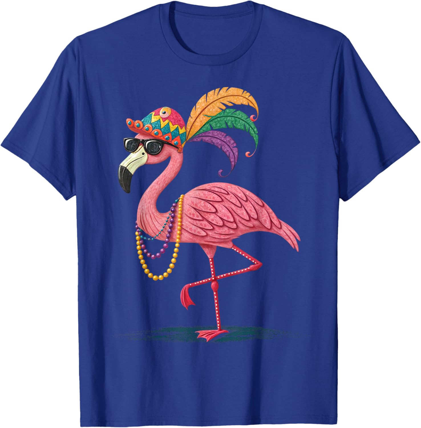 Funny Mardi Gras Flamingo Carnival Party T-Shirt for Fun Celebrations - 8