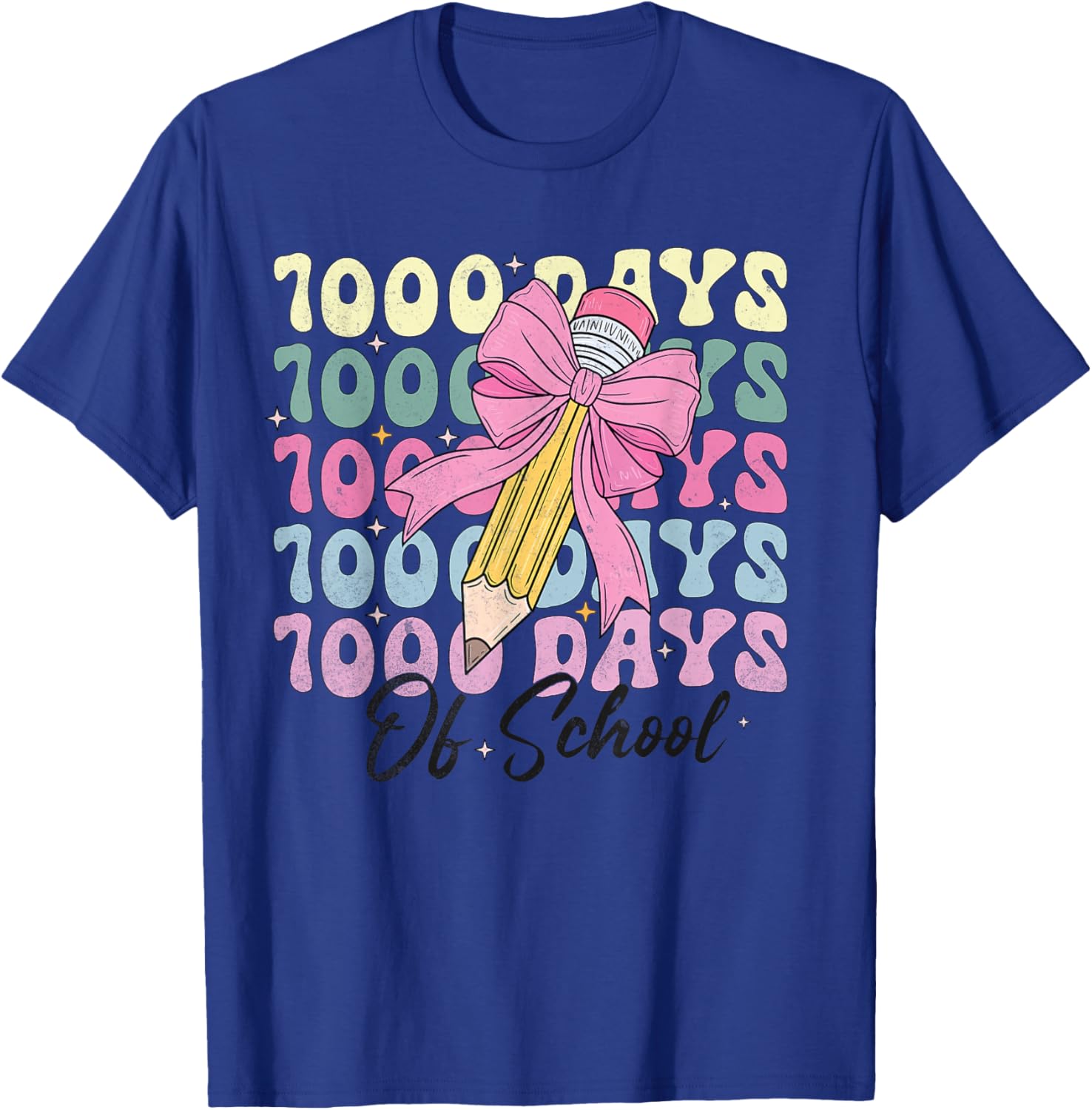 1000 Days of School Girls Coquette Bow T-Shirt for Celebration Fun - 16