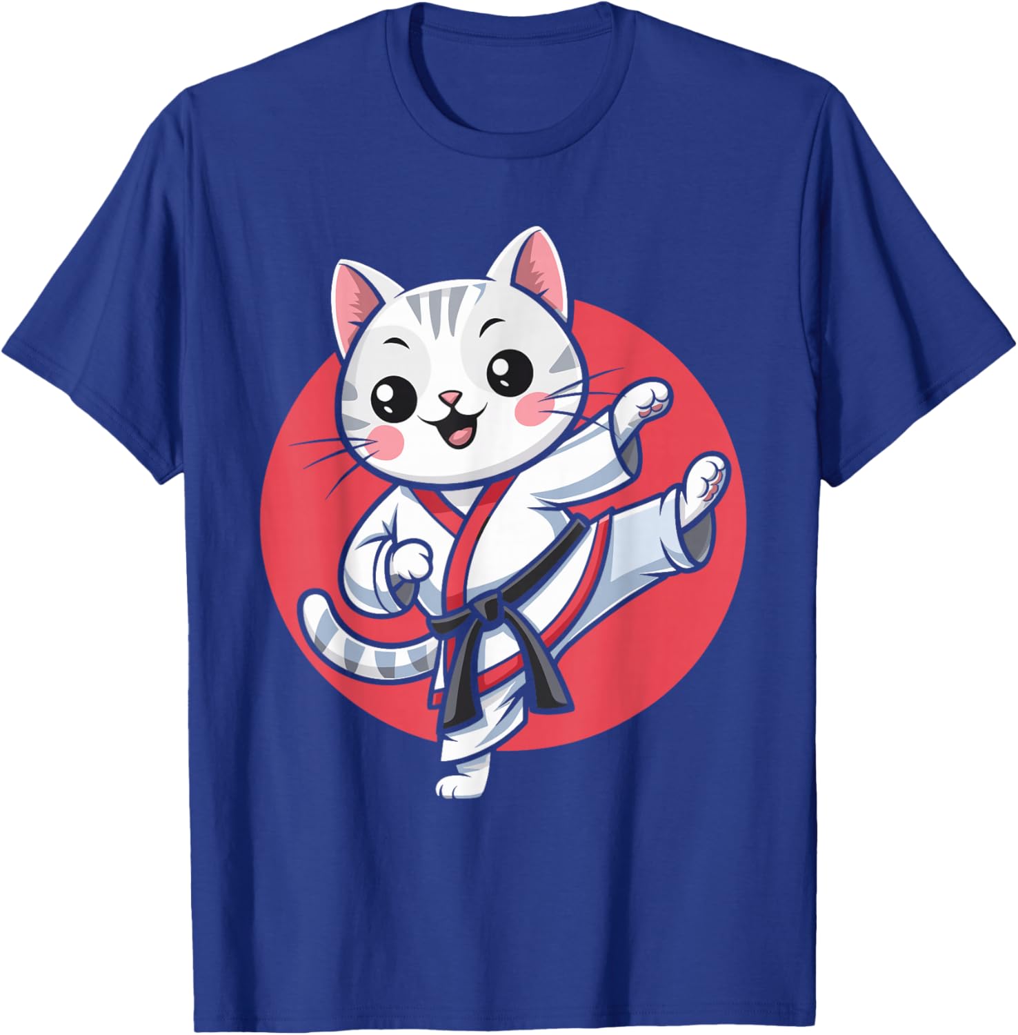 Kawaii Japanese Cat Karate Jiu Jitsu T-Shirt for Women and Kids - 13