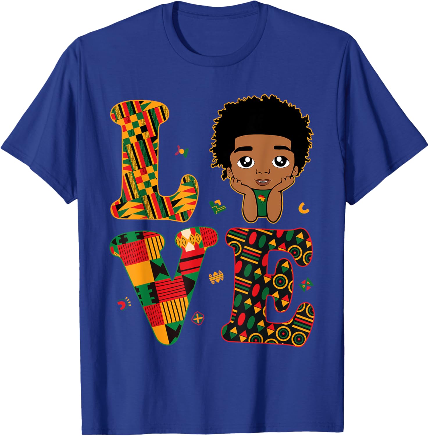 Proud LOVE African Kente Toddler Boys T-Shirt for Black History Month - 28