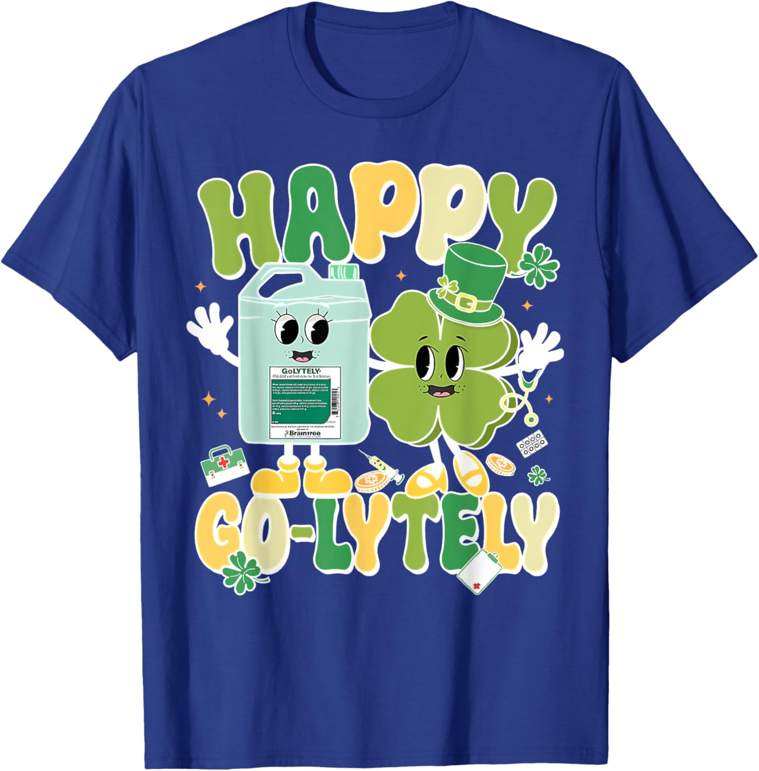 Happy Go-Lytely St Patrick's Day GI Nursing Humor T-Shirt for Fun Nurses - 17