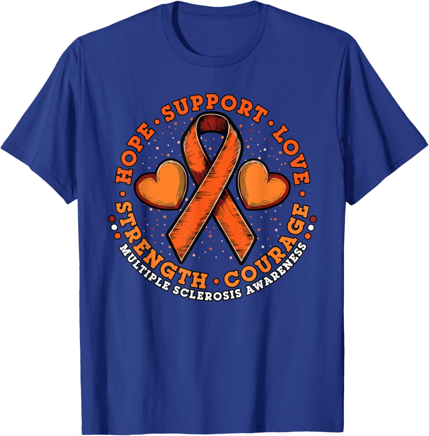 Orange Ribbon Multiple Sclerosis Awareness T-Shirt for Hope and Support - 20