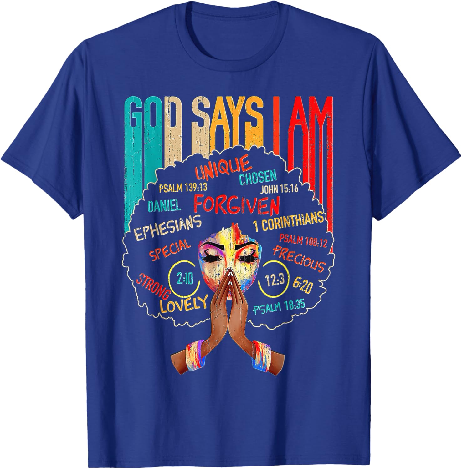 Empowerment T-Shirt for Black Girls - God Says I Am Statement Tee - 2