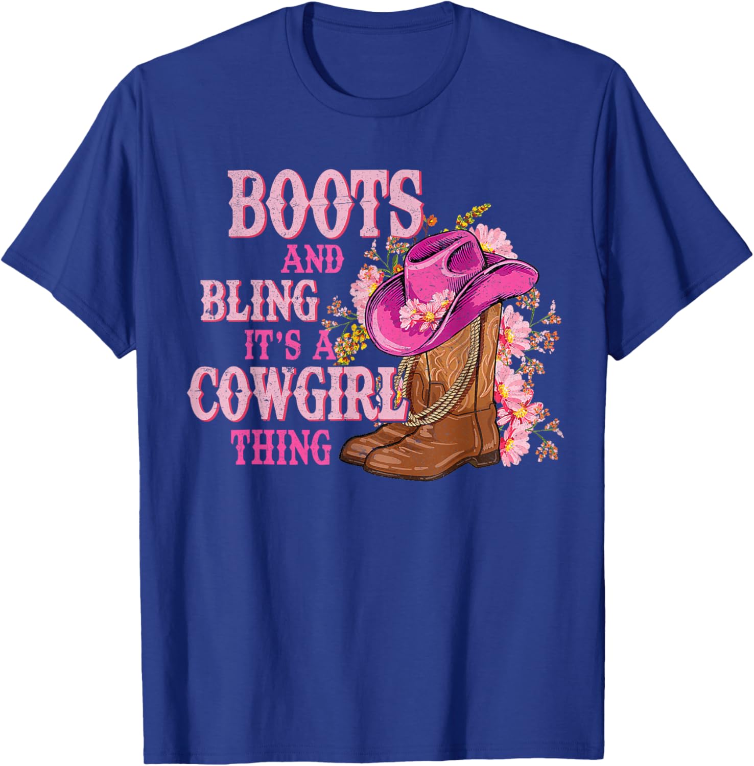 Cowgirl Style Boots and Bling Rodeo Love T-Shirt for Country Girls - 9