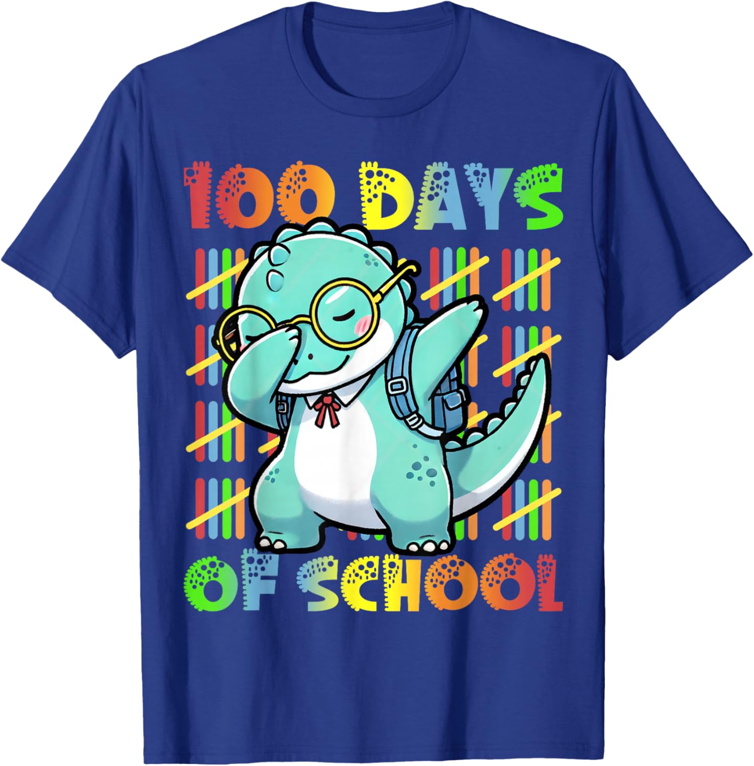 Dabbing Dinosaur 100 Days of School Kids T-Shirt for Fun Celebrations - 17