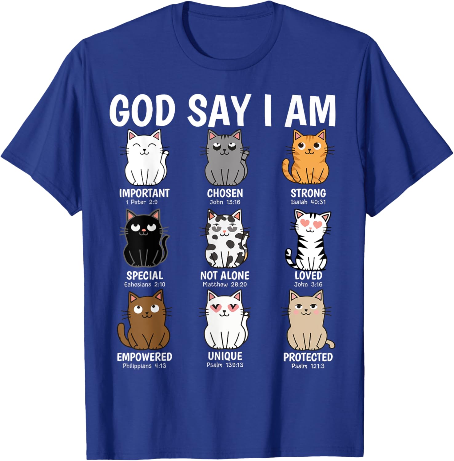 Funny Cats Bible Verse T-Shirt for Men Women Kids - Christian Cat Love - 13