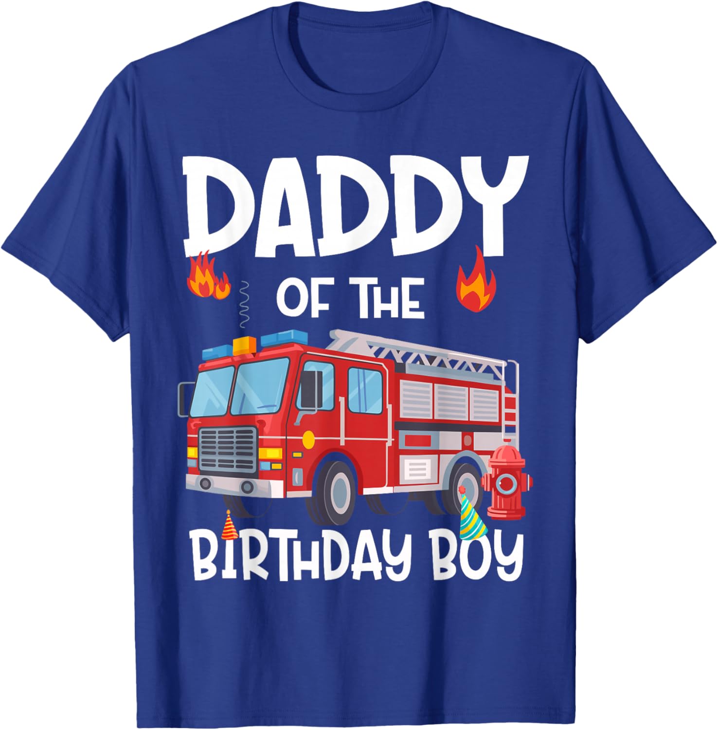 Daddy of the Birthday Boy Fire Truck T-Shirt for Proud Firefighter Dads - 4