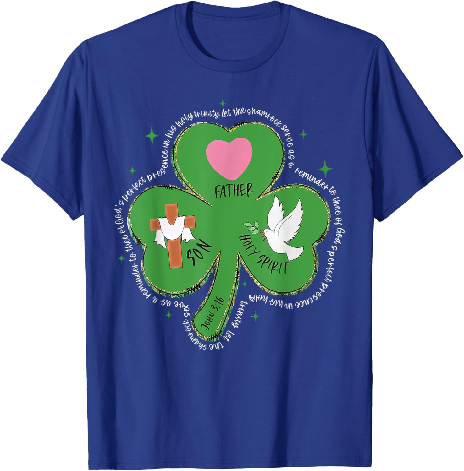 Shamrock Holy Trinity T-Shirt Father Son Holy Spirit Patrick Style - 13