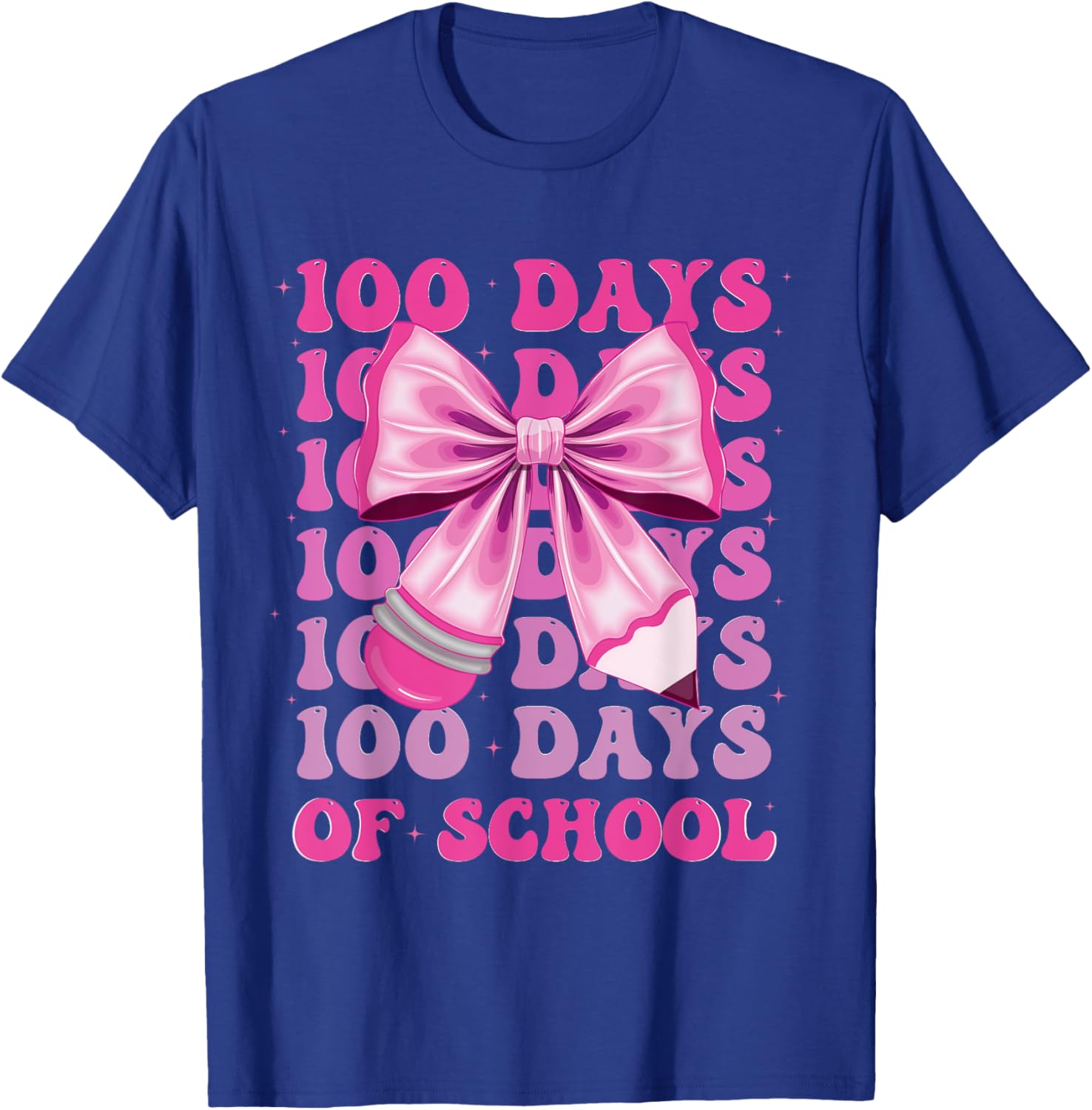 100 Days of School Girls Coquette Bow T-Shirt for Celebrating 100th Day - 14