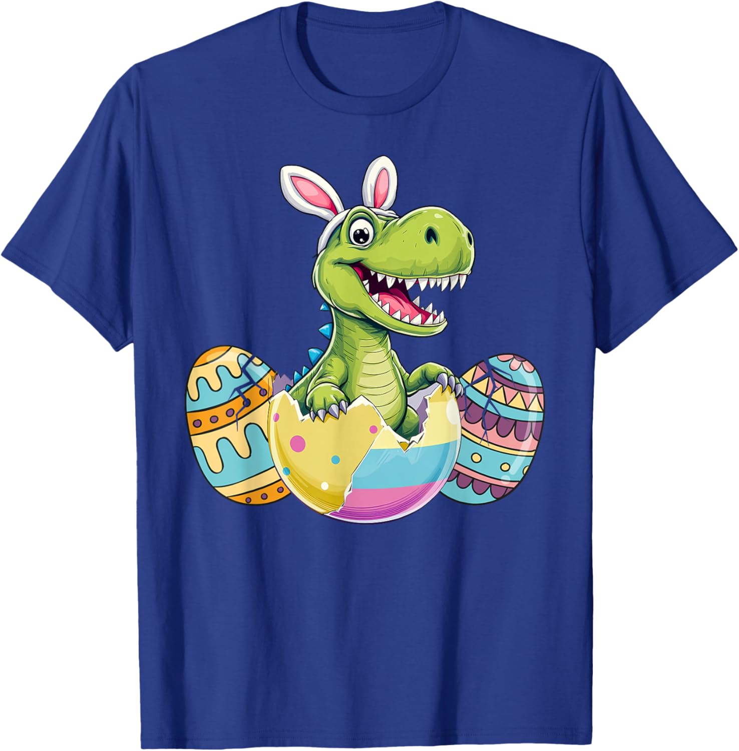 Happy Easter Dinosaur Bunny Ears T Rex Kids T-Shirt for Boys - 9