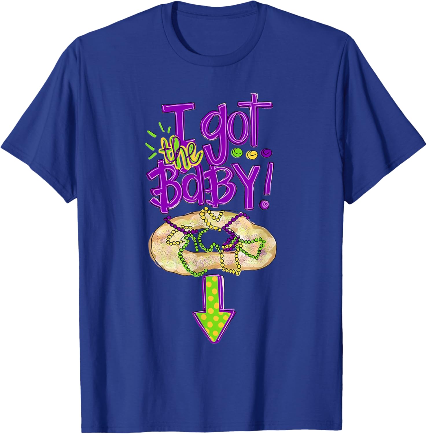 Baby Mardi Gras King Cake Reveal T-Shirt for New Orleans Celebrations - 22