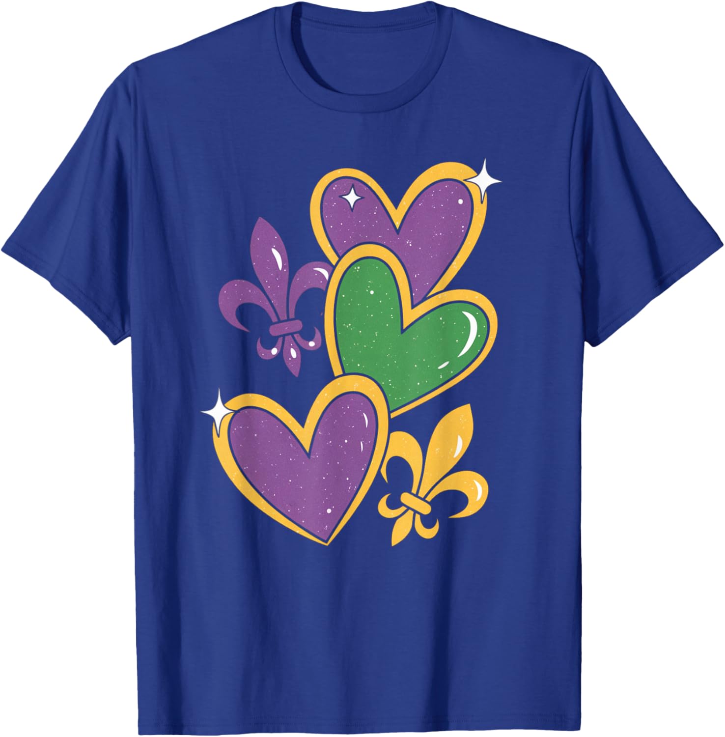 Mardi Gras Hearts T-Shirt for Women Girls Kids and Toddlers - 4