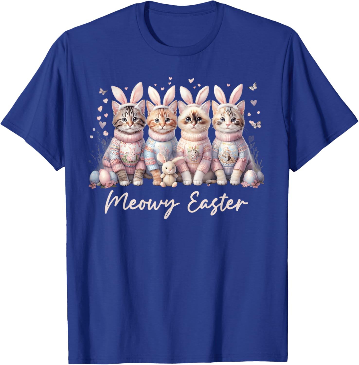 Happy Easter Bunny Cats T-Shirt for Women and Kids – Cute Spring Apparel - 17
