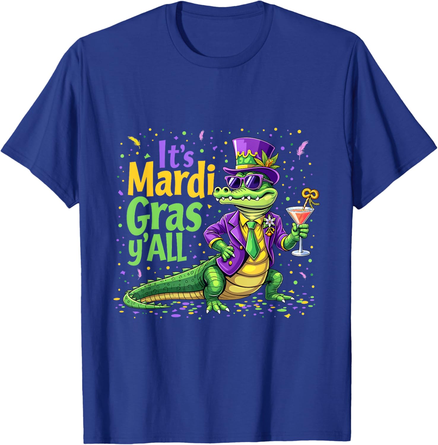 Funny Mardi Gras 2025 Alligator T-Shirt for Fun Festivities - 5