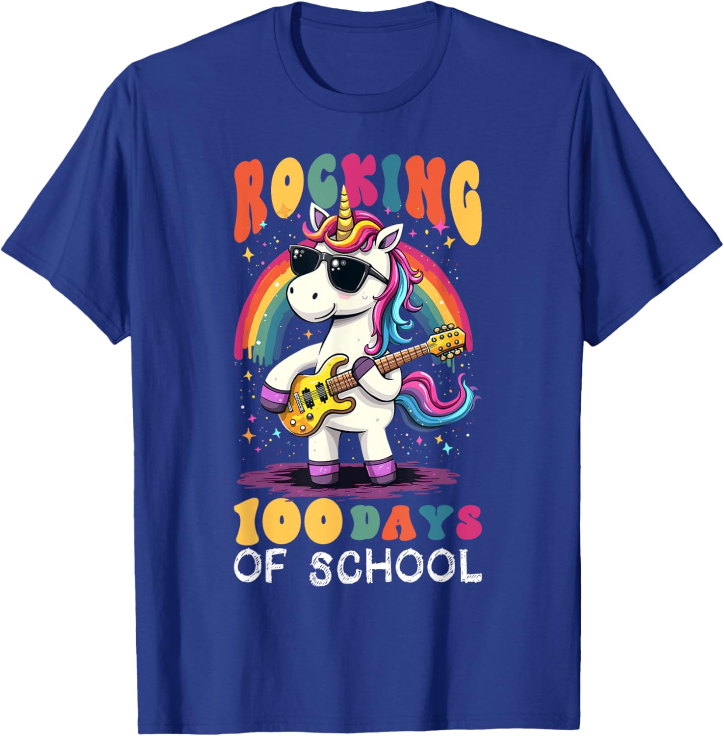 Unicorn 100 Days of School Teacher T-Shirt for Magical Celebrations - 3