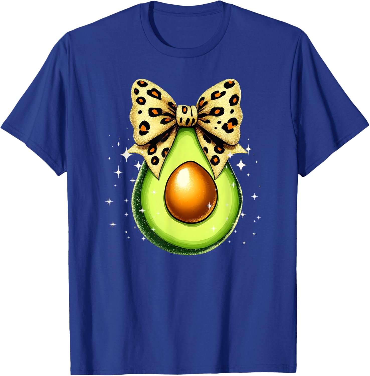 Cute Avocado Leopard Ribbon Bow T-Shirt for Women and Girls - 8
