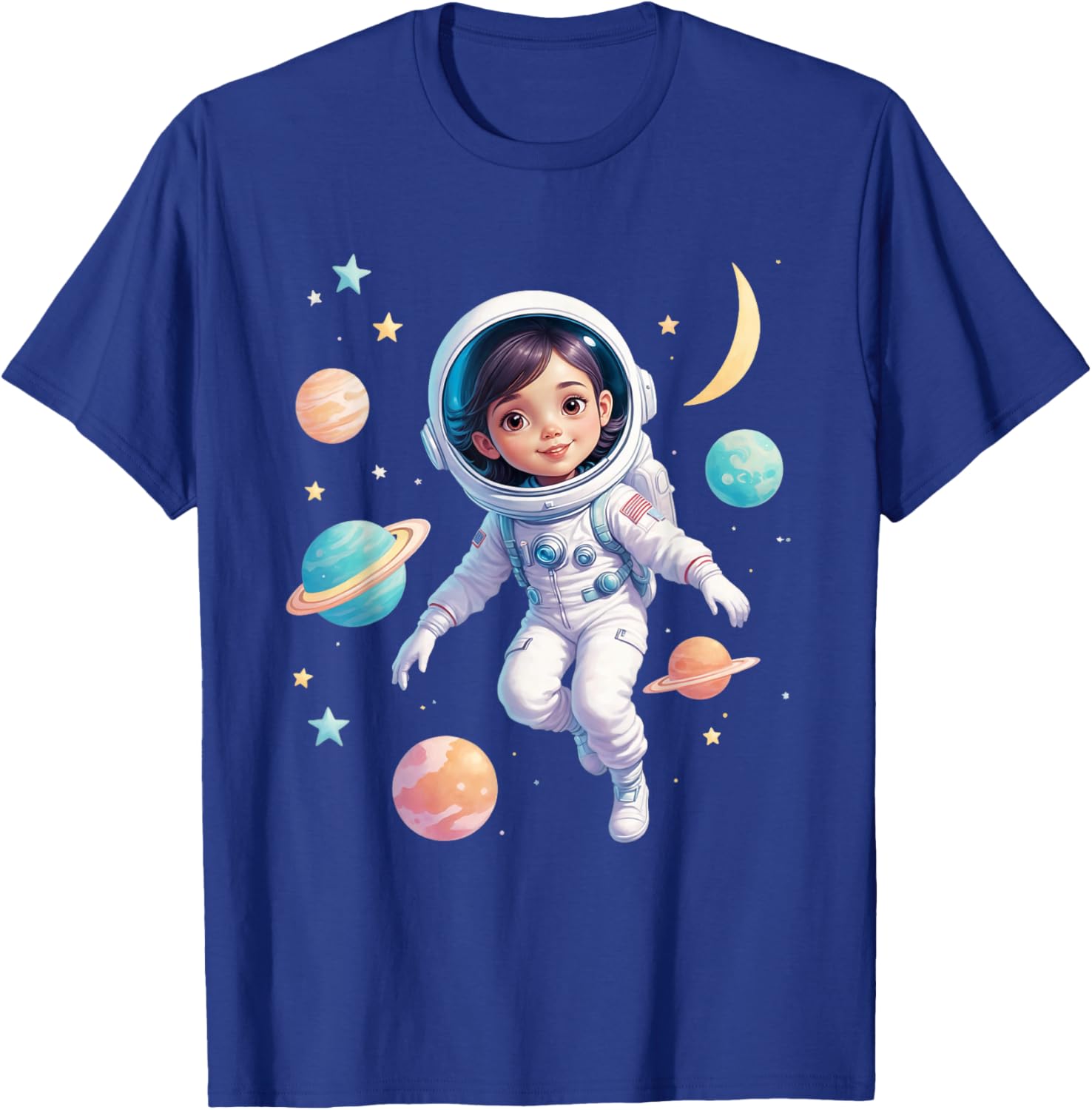 Cute Space Girl Astronaut T-Shirt for Cosmic Explorer Fans - 2